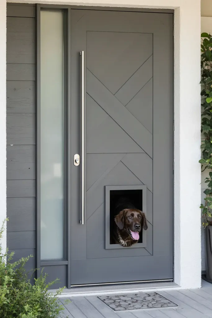 Door with Built In Dog Door 1