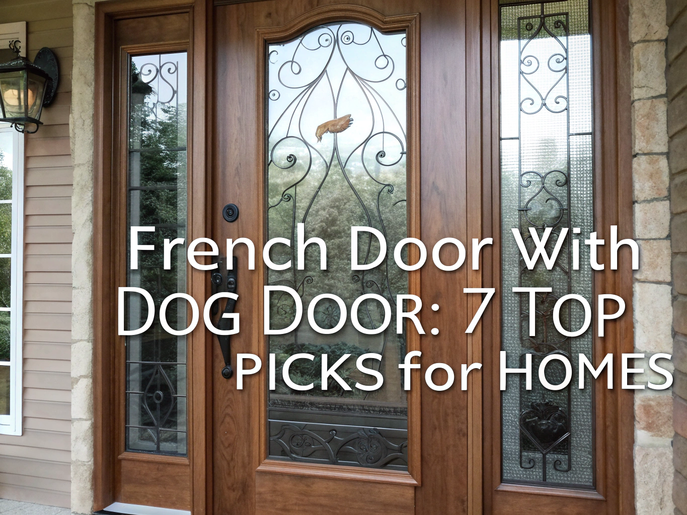 french door with dog door