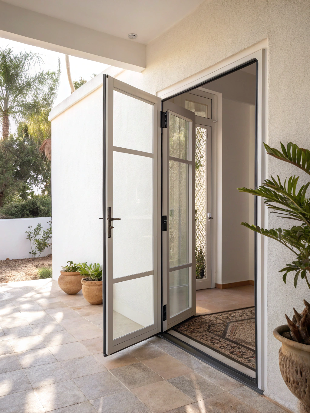 hinged screen door